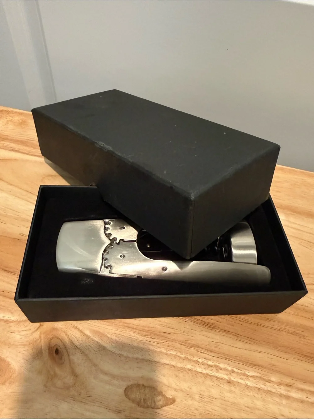 Le Creuset Brushed Silver Lever Corkscrew Wine Opener
